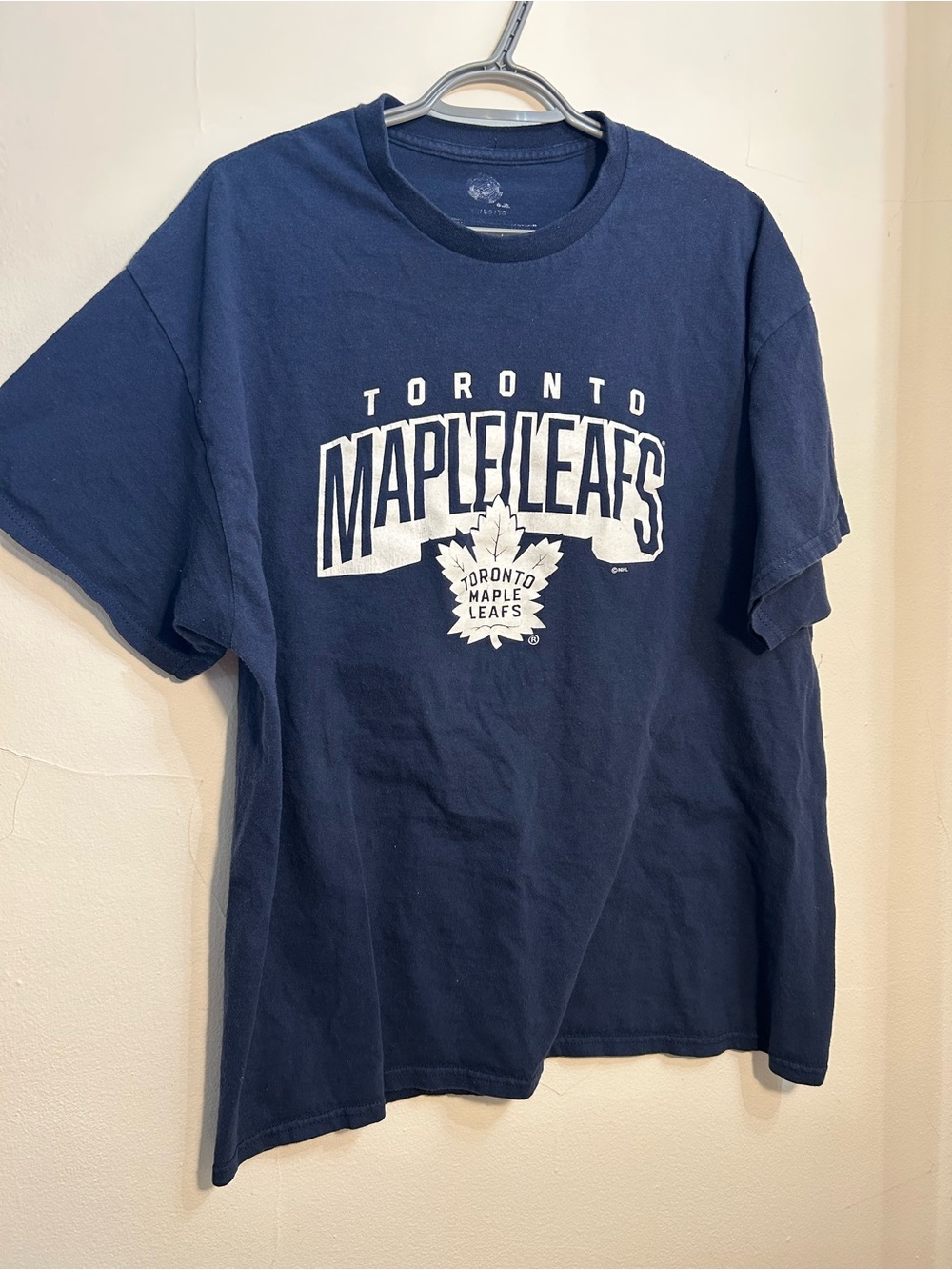 NHL Toronto Maple Leafs Navy and White Short Sleeve Tee